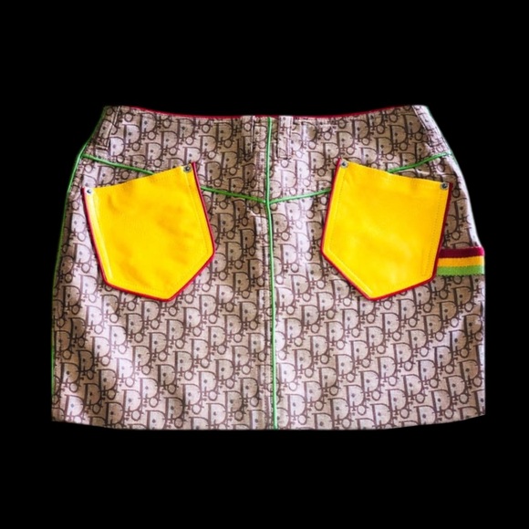 Christian Dior Vintage leather Rasta Mini skirt - Picture 16 of 16